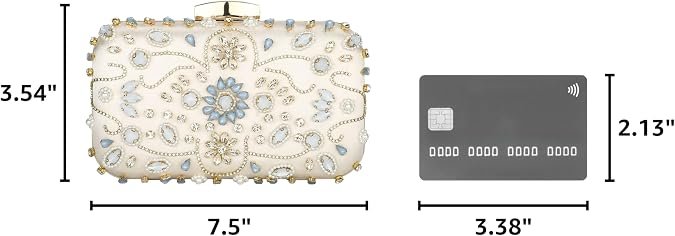Elegant crystal beaded clutch purse for women