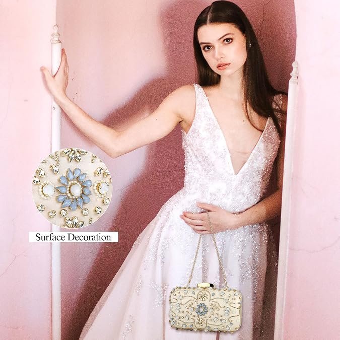 Women’s crystal beaded evening bag for weddings and parties