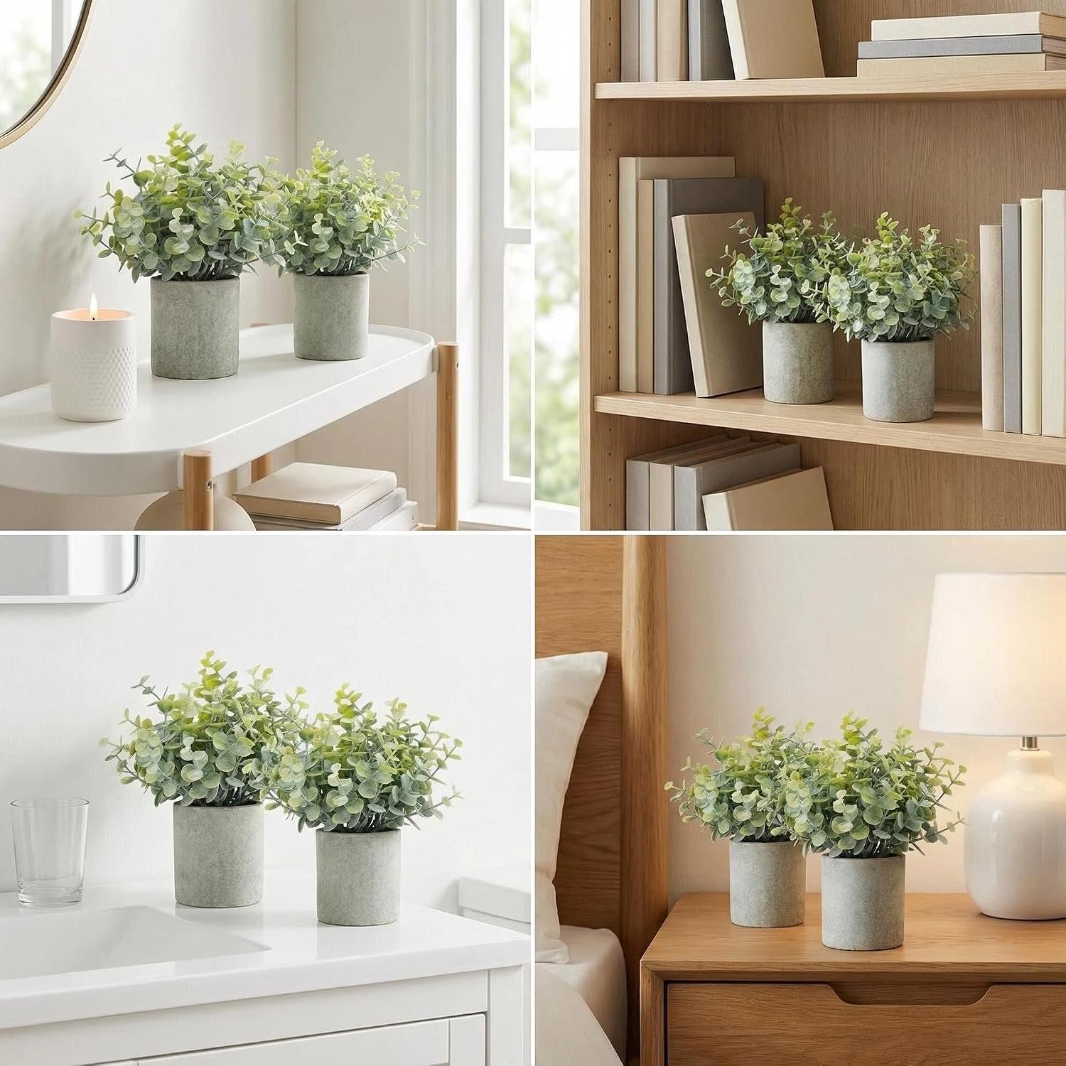 Two pack artificial eucalyptus plants home office decor