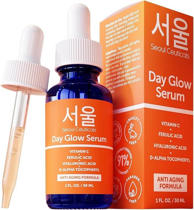 SeoulCeuticals 20% Vitamin C Serum for Face with Hyaluronic Acid