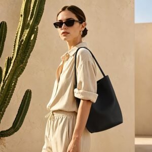 befen genuine leather bucket bag for women