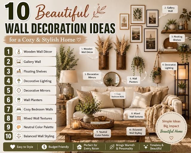 10 Beautiful Wall Decoration Ideas for a Cozy & Stylish Home