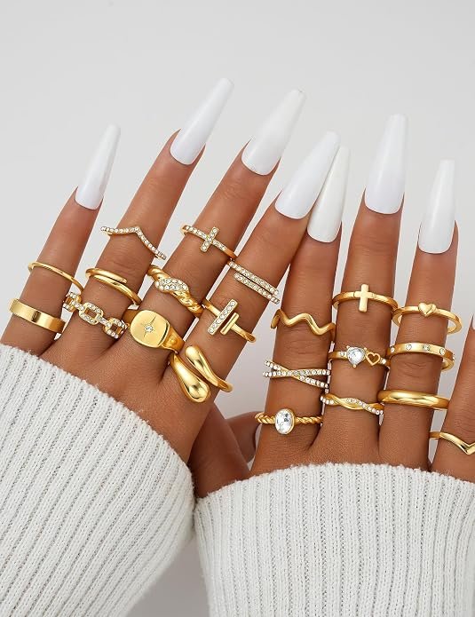 Gold Rings Gift Set for Women