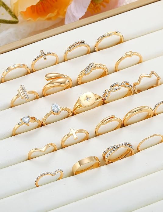 Gold Midi and Knuckle Rings
