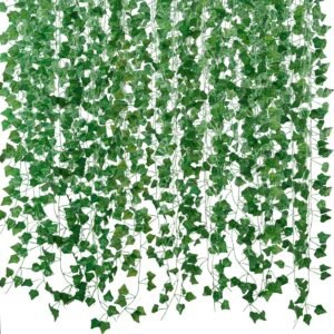 Freyalife artificial ivy vines 12 pack green hanging greenery for home decor